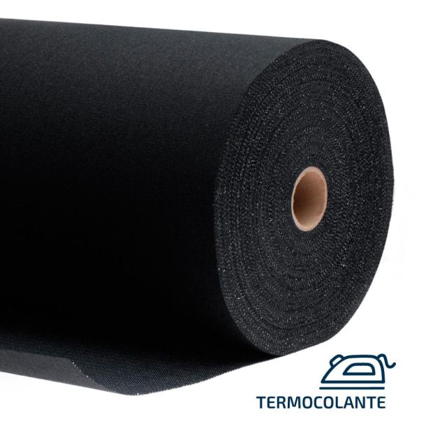 Entretela de Memória Termocolante Preta 290g 30cm x 50m